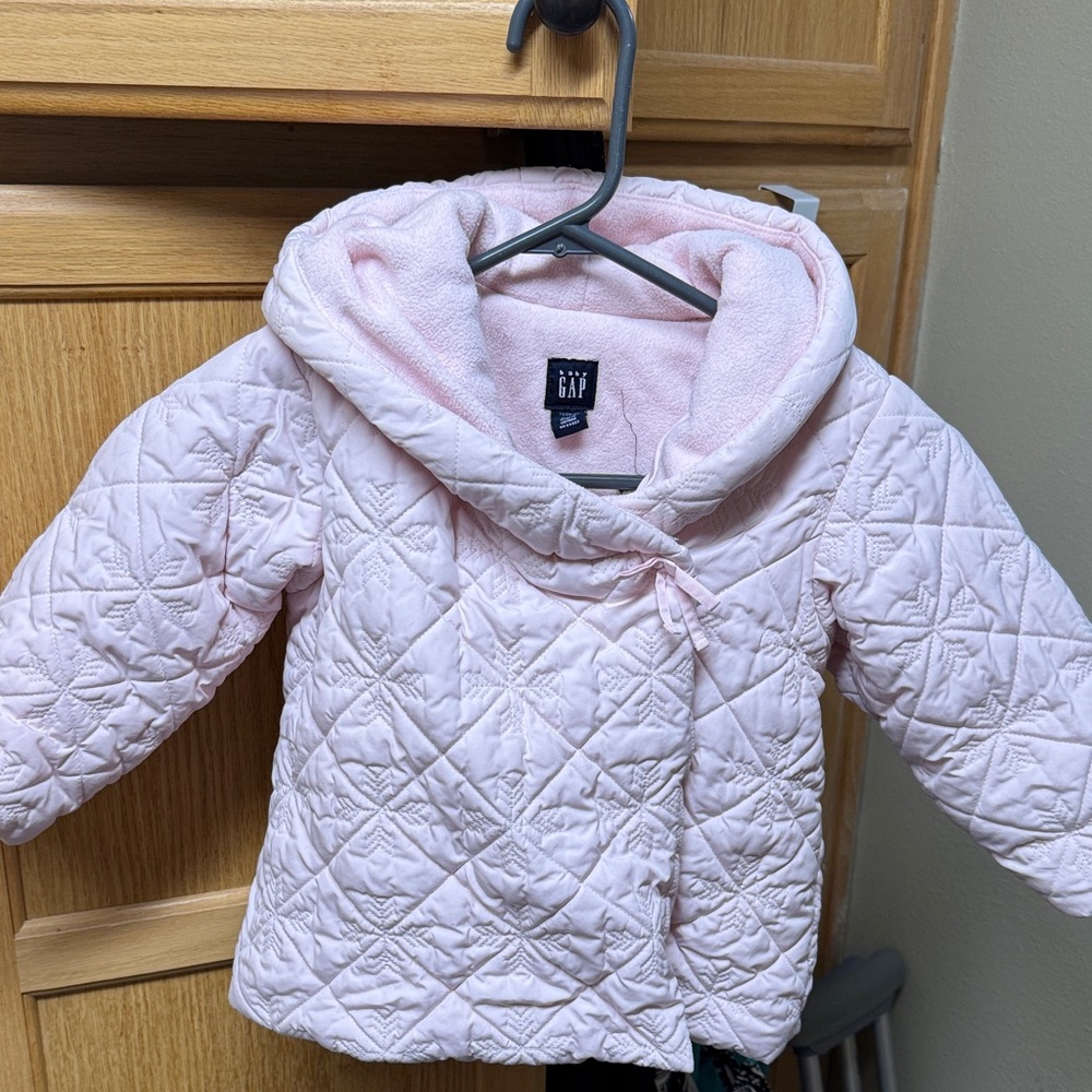 GAP Pink Quilted Puffer Jacket for Kids